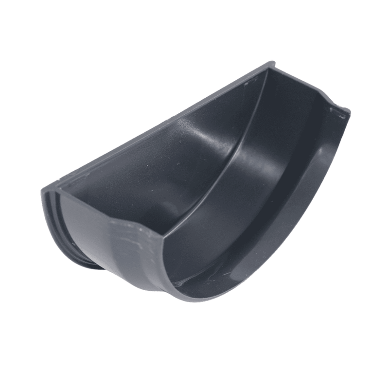 Anthracite Grey Aquaflow Plastic Half Round Internal Stopend