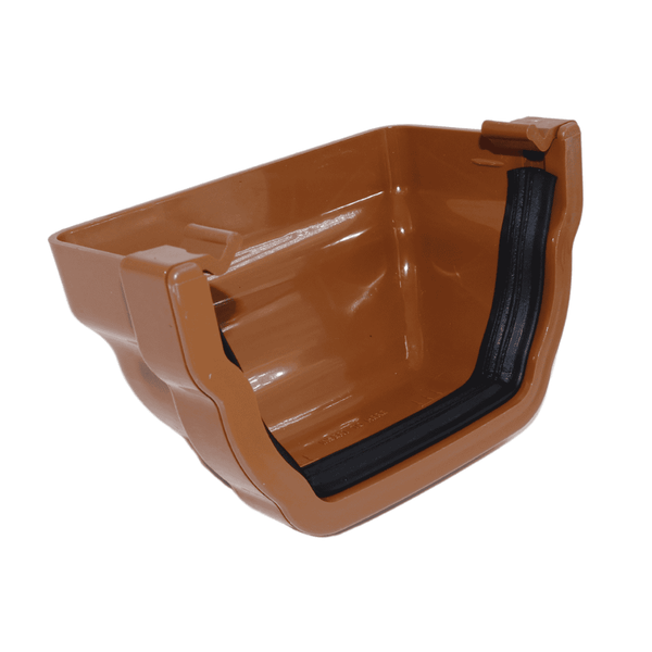 Aquaflow 125mm Krown Ogee Gutter External Stop End - installed