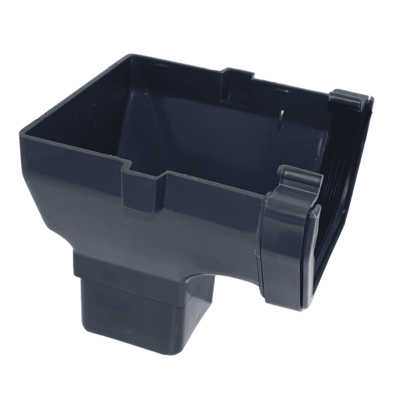 Grey Aquaflow 114mm Square Gutter Stop End Outlet