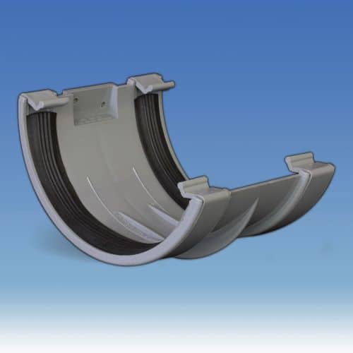 Grey Aquaflow 170mm Half Round Union Bracket