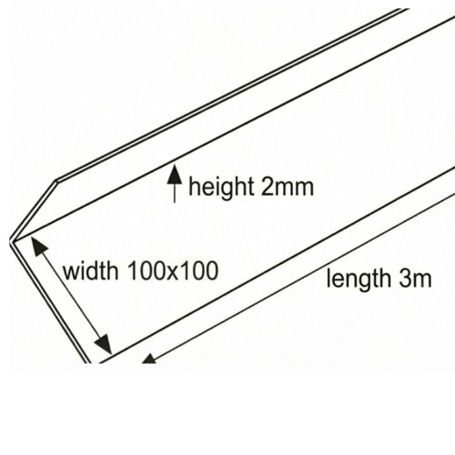 Aquacel uPVC Rigid Angle Trim drawing 100x100 - installed