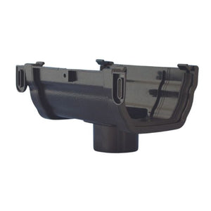 Aquaflow 114mm Krown Ogee Cast Iron Effect Gutter Running Outlet
