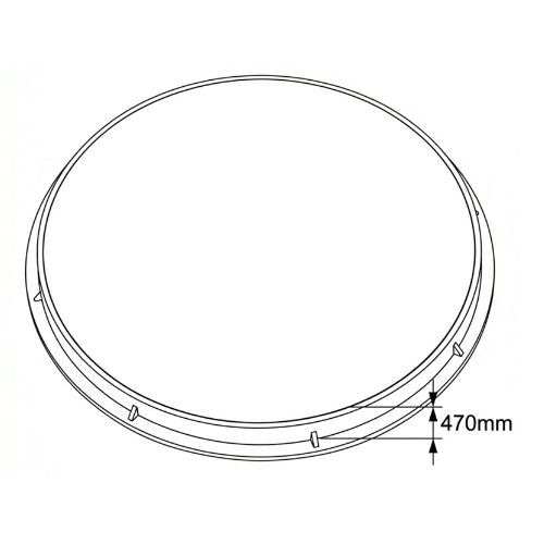 Aquaflow 470mm Round Plastic Manhole Cover & Frame Drawing (2) - installed