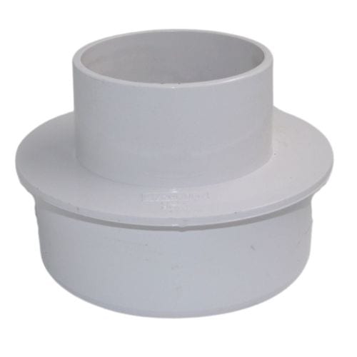 Aquaflow Plastic 68mm Round to 110mm Soil Pipe Adaptor wHITE