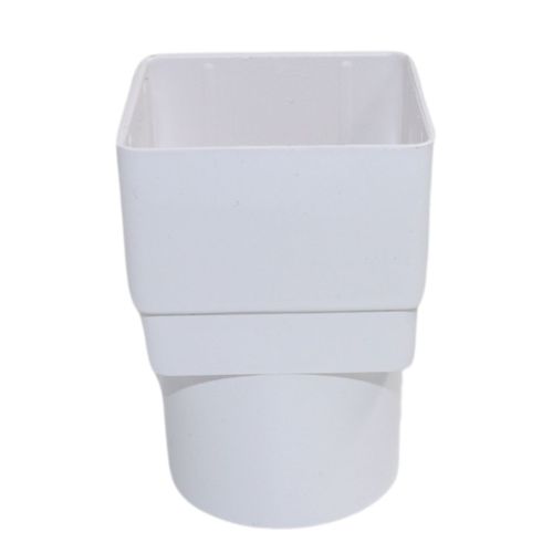 Aquaflow Plastic Square to Round Gutter Adaptor White