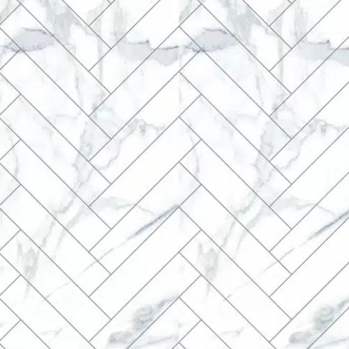 Matt White & Grey Veined Effect Chevron Wall Panel 250mm x 2.6m x 8mm (Pack of 4) - installed