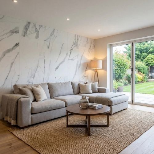 Feventa Light Grey Matt Wall Panel 400mm x 2.6m x 8mm (Pack of 4) - installed