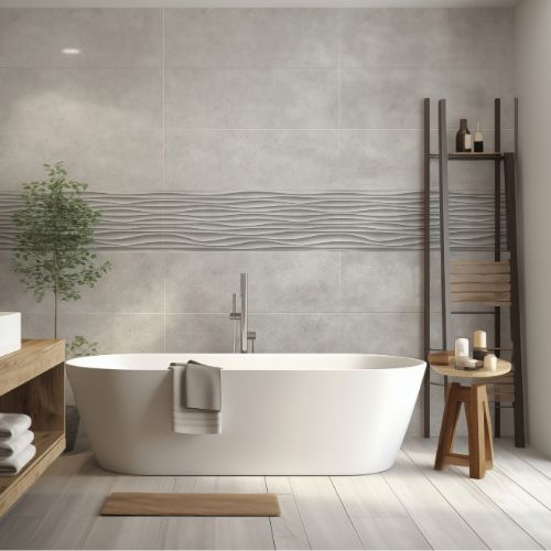 Tile Wave Wall Panel | 1000mm x 2.4m x 10mm - installed