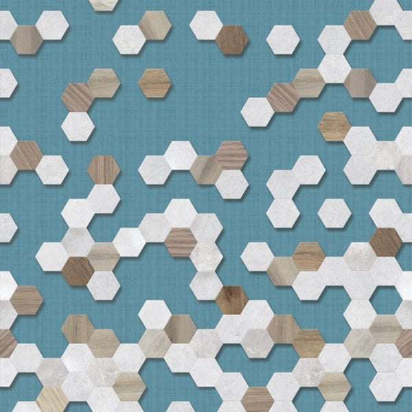 Hexagon Dream Aqua Tile Effect Wall Panel | 250mm x 2.6m x 8mm (Pack of 4) - installed
