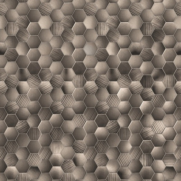 Hexagon Dream Bronze Modern Wall Panel | 1000mm x 2.4m x 10mm - installed