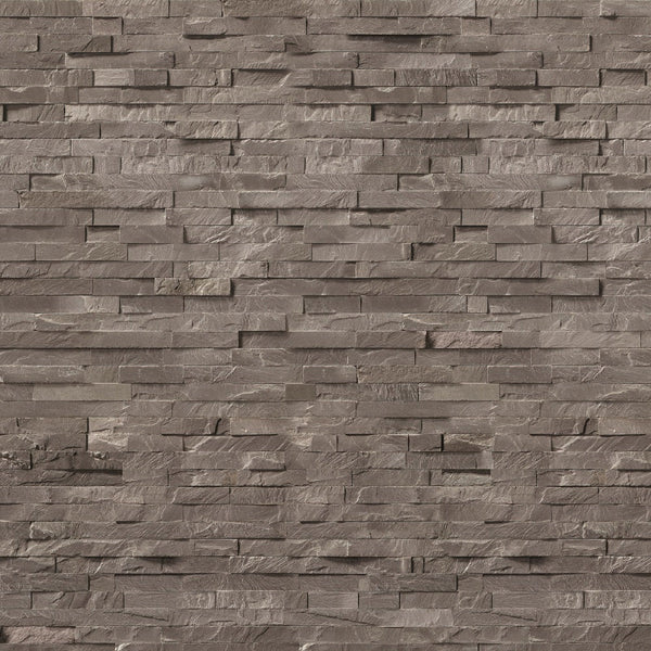 Natural Anthracite Brick Wall Panel 250mm x 2.6m x 8mm (Pack of 4) - installed