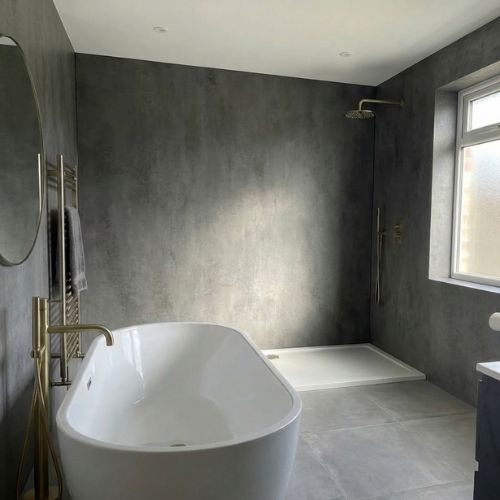 Midnight Stone Blue Wall Panel 1000mm x 2.4m x 10mm - installed