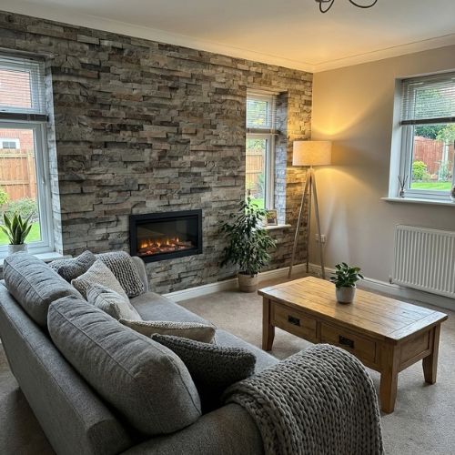 Natural Stone Peninne Wall Panel 1000mm x 2.4m x 10mm - installed