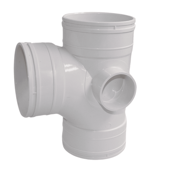 Aquaflow 110mm Triple Socket Branch 92.5° - installed