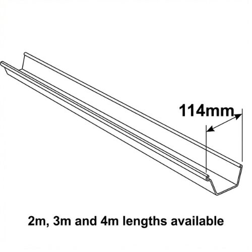 Square Plastic Gutter Drawing - installed