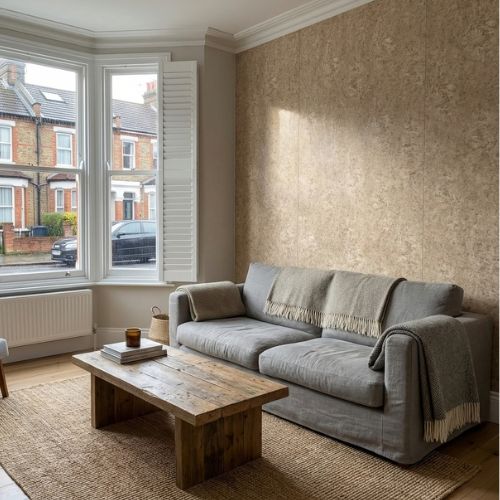 Woodland Beige Wall Panel 250mm x 2.6m x 8mm (Pack of 4) - installed