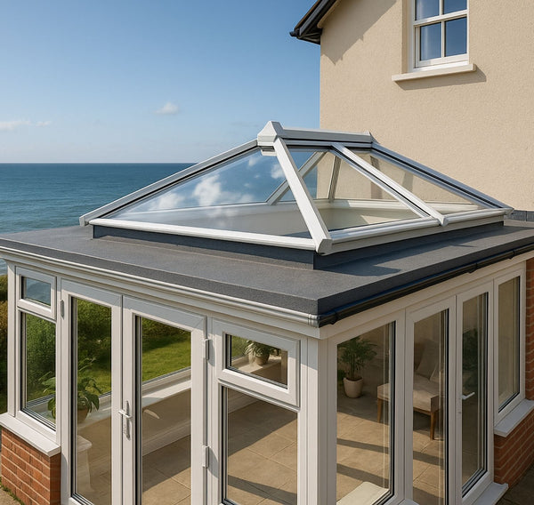 uPVC flat roof lantern 1.5m x 3m White image 2 - installed