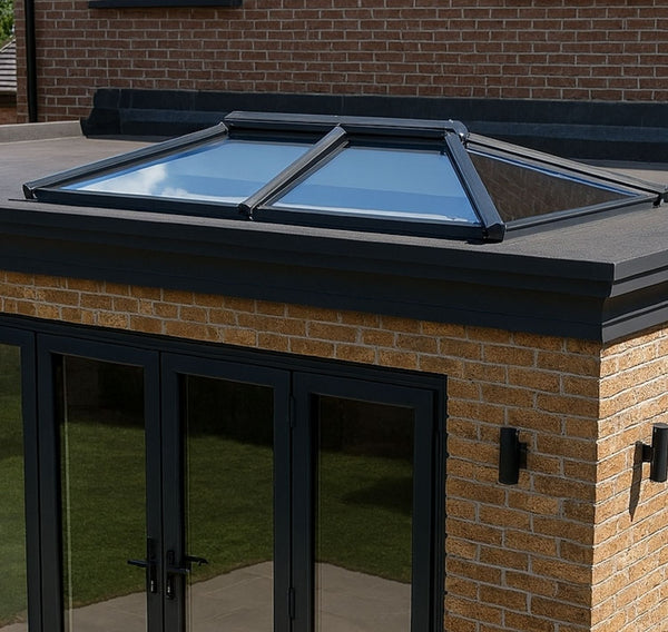 uPVC flat roof lantern 1m x 1.5m Anthracite Grey on White image 2 - installed