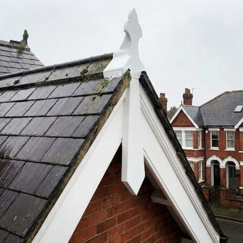 fascia finial fitted onto roof - installed