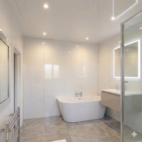 White High Gloss Hygiene Wall Panel | 1000mm x 2.4m x 10mm - installed