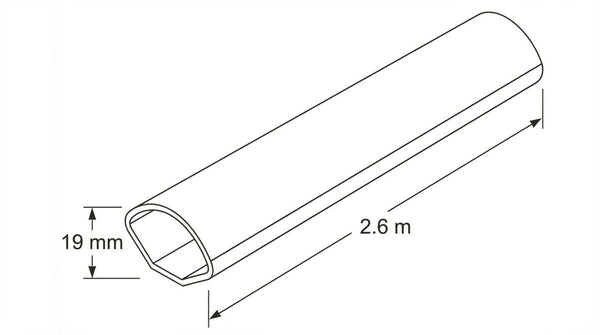 19mm X 2.6m Quadrant fitting drawing - installed