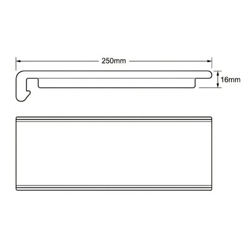 250x16mm fascia board drawing - installed