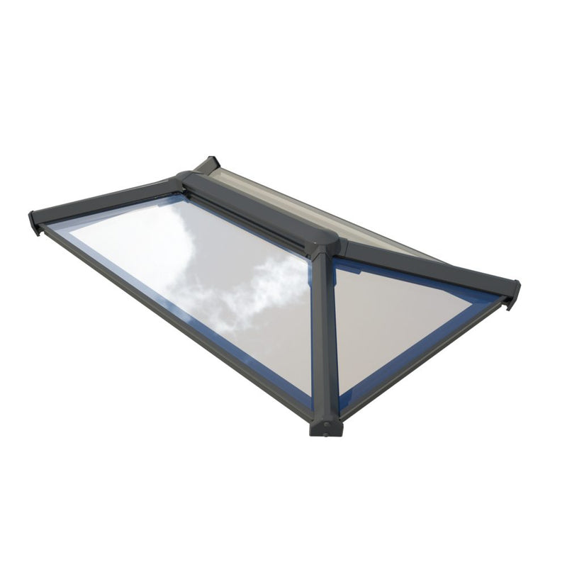 uPVC flat roof lantern 1m x 2m Anthracite Grey on White image 1