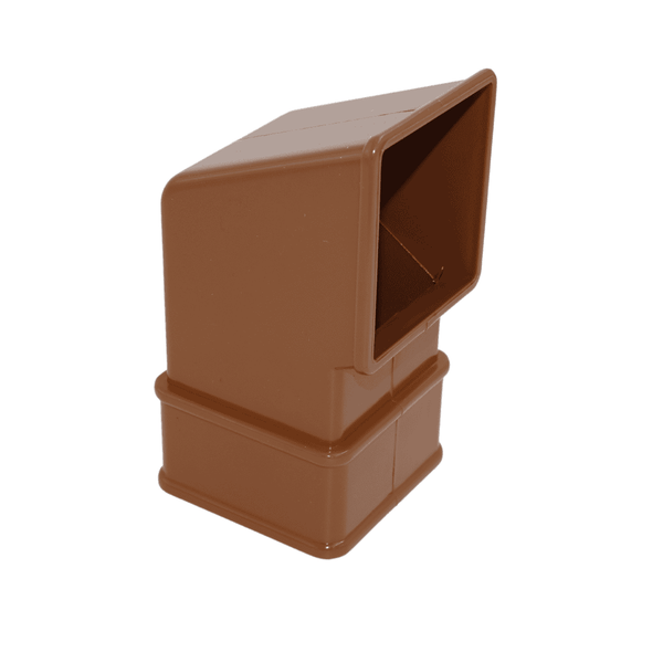 Light Brown Aquaflow Square Downpipe Shoe - installed