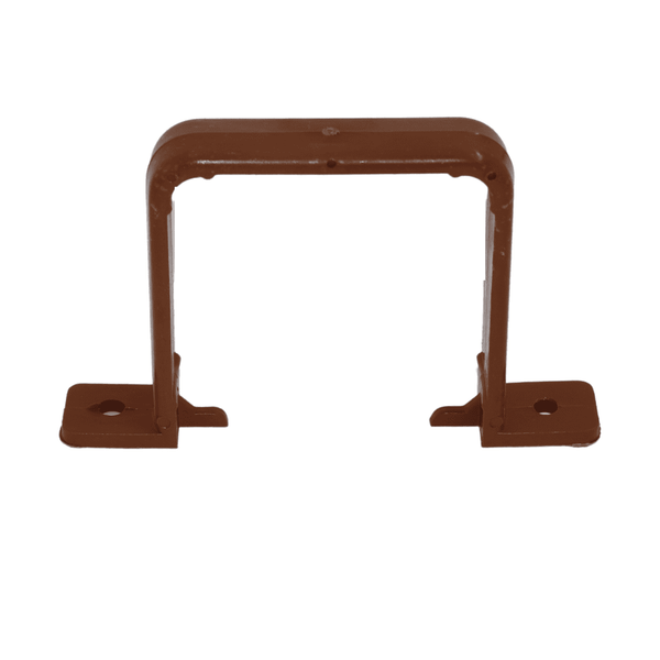 Brown Aquaflow Square Downpipe Clips Flush - installed