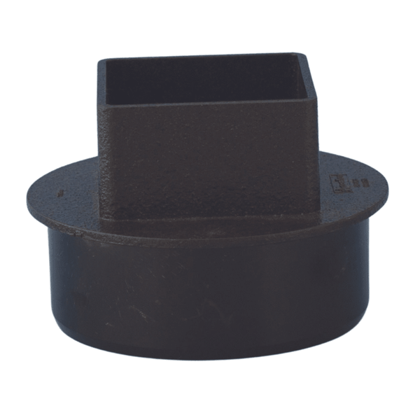 Aquaflow  65mm Square Cast Iron Effect  Pipe to Round 110mm Soil Pipe Adaptor