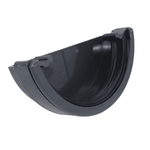 Anthracite Grey Aquaflow 112mm Plastic Half Round External Stop End