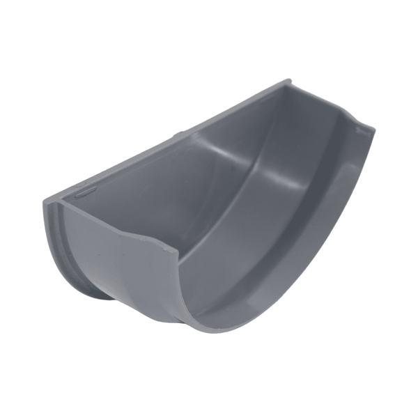 Grey Aquaflow Plastic Half Round Internal Stopend - installed