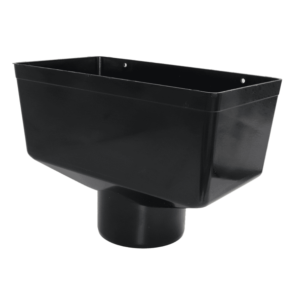 Black Aquaflow Plastic 110mm Hopper - installed