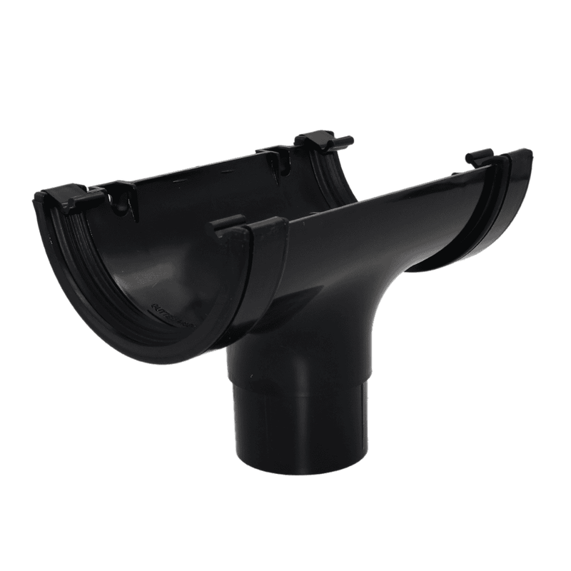 Black Aquaflow 112mm Half Round Running Outlet Gutter