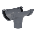 Grey Aquaflow 112mm Half Round Running Outlet Gutter