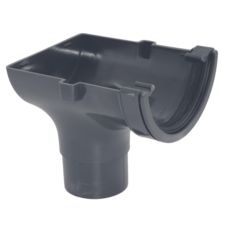 Grey Aquaflow 112mm Half Round Gutter Stop End Outlet