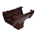 Dark Brown Aquaflow 114mm Square Running Outlet Gutter
