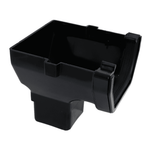 Black Aquaflow 114mm Square Gutter Stop End Outlet