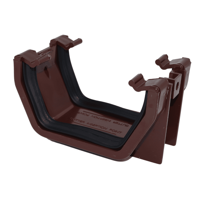 Brown Aquaflow 114mm Square Gutter Union Bracket