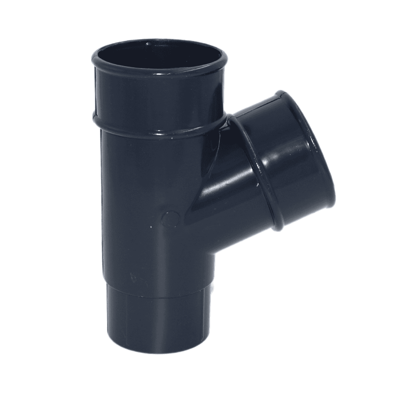 Grey Aquaflow Round Plastic 112.5° Downpipe Y-Branch