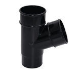 Black Aquaflow Round Plastic 112.5° Downpipe Y-Branch