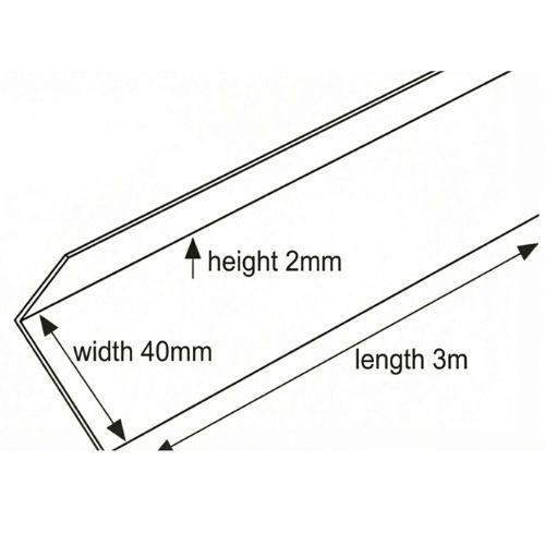 Aquacel 40×40 uPVC Rigid Angle Trim drawing - installed