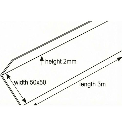 Aquacel uPVC Rigid Angle Trim drawing 50x50 - installed