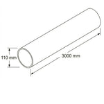 Aquaflow 110mm Plain Ended Pipe 3m drawing
