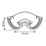 Aquaflow 112mm Half Round Gutter Angle 120° Drawing (2)