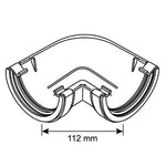 Aquaflow 112mm Half Round Gutter Angle 150°