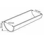 Aquaflow 112mm Half Round Plastic Gutter CAD drawing