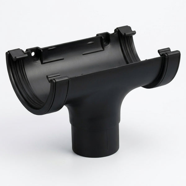 Aquaflow 120mm Deep Flow Half Round Gutter Running Outlet - installed