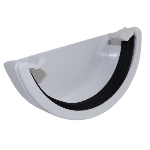 Aquaflow 112mm Half Round External Stop End | The Plastic Centre