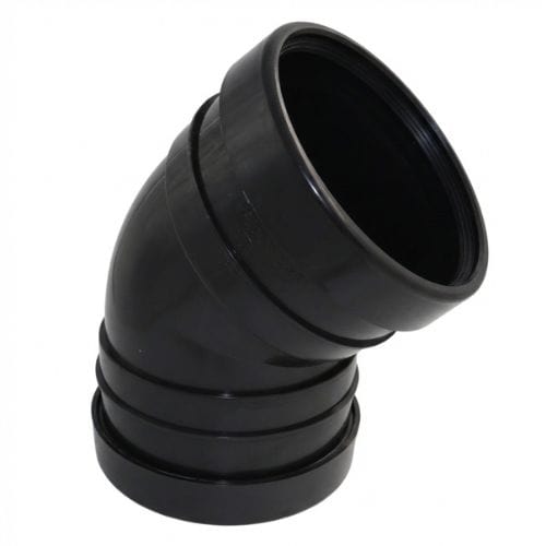 Aquaflow 160mm Double Socket Bend 135° black